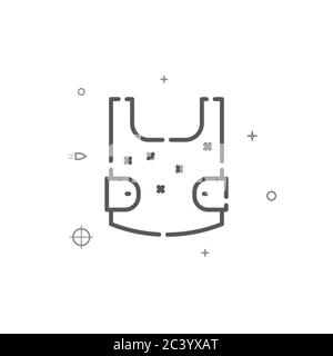 Körper Rüstung einfache Vektorlinie Symbol. Symbol, Piktogramm, Zeichen. Heller Hintergrund. Bearbeitbare Kontur Stock Vektor