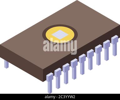 Transistor-Symbol, isometrischer Stil Stock Vektor