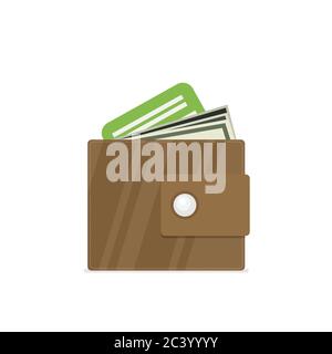 Geldbörse. Vektorgrafik mit flachem Stil Stock Vektor