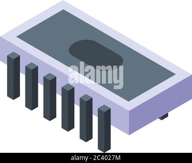 Symbol für Prozessor-Funkeinheit, isometrischer Stil Stock Vektor