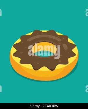 Donut-Vektor isometrisch. Moderner Flachstil Stock Vektor
