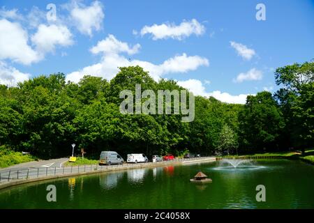 Holden Pond in Holden Corner im Sommer, Southborough Common, in der Nähe von Tunbridge Wells, Kent, England Stockfoto