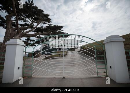 Burgh Island, Devon, Großbritannien. März 2016. Das berühmte denkmalgeschützte Art déco Burgh Island Hotel wurde von vielen bekannten Persönlichkeiten des 20 besucht Stockfoto
