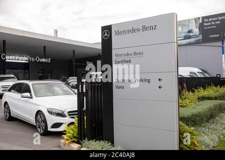 Mercedes Benz Gebrauchtwagen zum Verkauf in Sydney, Australien zertifiziert Stockfoto