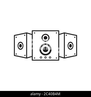 Stereo Lautsprecher Linie Symbol. vektor Sound System Lautsprecher. Musik Linie Symbol. Design Vorlage Vektor Stock Vektor