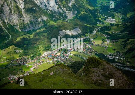 Luftaufnahme von Kandersteg Stockfoto