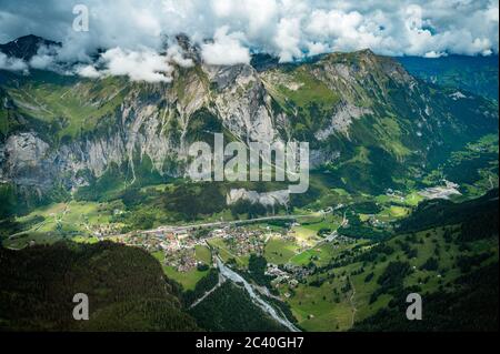 Luftaufnahme von Kandersteg Stockfoto