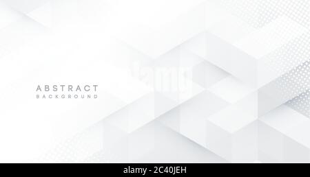 Abstrakt weiß monochromer Vektor Hintergrund, für Design Broschüre, Website, Flyer. Geometrische weiße Tapete für Zertifikat, Präsentation, Landung Stock Vektor