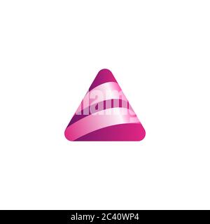 Dreieck 3d Kreativ Modern EIN Buchstabe Logo Design mit moderner trendy Typografie. Minimalistische abstrakte flach auffälligen Buchstaben Logo Symbol Vektor illustraa Stock Vektor