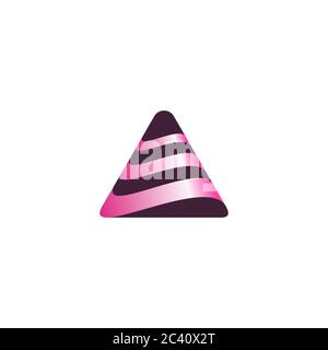 Dreieck 3d Gradient Kreatives modernes A Letter Logo Design mit moderner Trendtypografie. Minimalistisches abstraktes flaches auffälliges Buchstabenlogo Symbol Vektor Stock Vektor