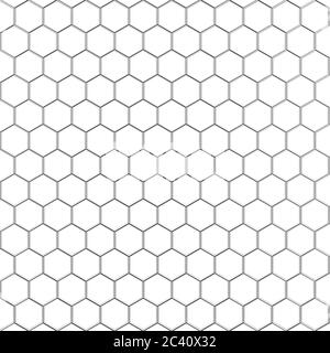 Metall Hexagon Zaun Hintergrundtextur auf weißem Hintergrund. 3d-Rendering Stockfoto