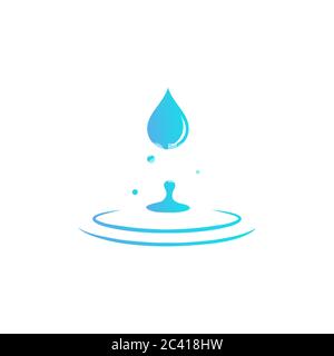 Wassertropfen-Symbol flach. Splash-Symbol. Vektor auf isoliertem weißem Hintergrund. Eps 10. Stock Vektor