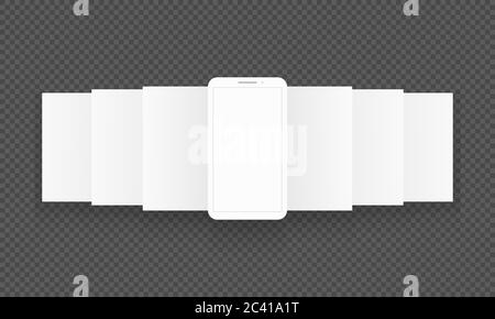 Modernes Handy-Mockup mit leeren App-Bildschirme. Vektor auf isoliertem Hintergrund. Eps 10. Stock Vektor