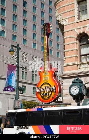 Hard Rock Cafe, Market Street, Philadelphia, Pennsylvania, USA Stockfoto