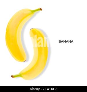 Bio natürliche frische Banane auf einem withe Hintergrund Stockfoto