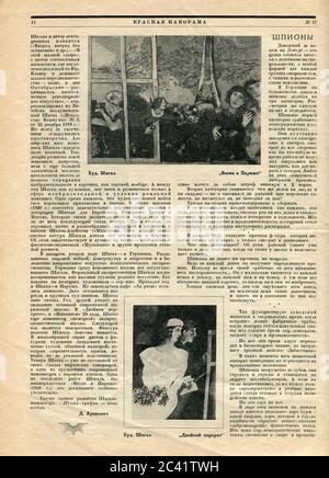 Das Innere der russischen Zeitschrift "Krasnaja Panorama", 23. November 1928. Stockfoto