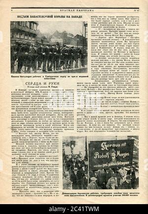 Das Innere der russischen Zeitschrift "Krasnaja Panorama", 23. November 1928. Stockfoto