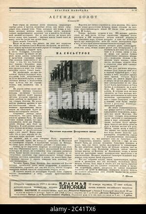 Das Innere der russischen Zeitschrift "Krasnaja Panorama", 23. November 1928. Stockfoto