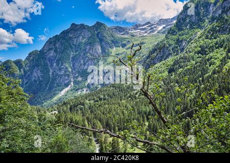 Val Masino in Valtellina Alpen Berglandschaft, Lombardei, Italien Stockfoto