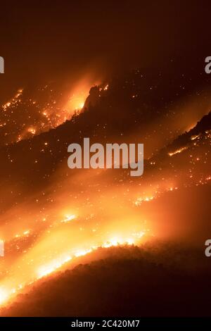 Bighorn Feuer wütet in den Santa Catalina Mountains, Tucson, Arizona, USA Stockfoto