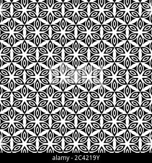 Muster Design geometrische nahtlose Blume Mandala Hintergrund schwarz und weiß Vektor Web Illustration eps10 Illustrator Stock Vektor