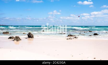 Nord Fuerteventura, Corralejo Flag Strand Stockfoto