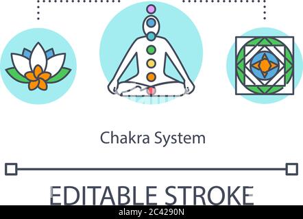 Symbol für das Konzept des Chakra-Systems Stock Vektor