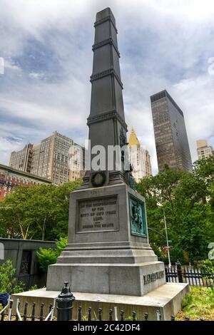 New York City, New York - 11. Juni 2020: Zu Ehren von General William Jenkins im Wert und datiert auf 1857, ist diese Stätte das zweitälteste große Denkmal in t Stockfoto