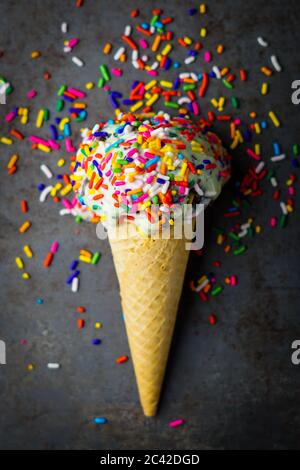 Mint chocolate Chip Eis Stockfoto
