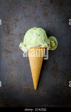 Mint chocolate Chip Eis Stockfoto