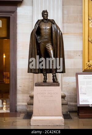 Washington, DC, USA. Juni 2020. 23. Juni 2020 - Washington, DC, USA: Statue von Präsident Andrew Jackson im US-Kapitol. Quelle: Michael Brochstein/ZUMA Wire/Alamy Live News Stockfoto
