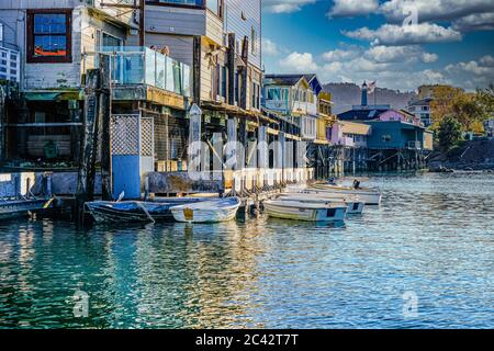 Kleine Boote in Monterey Stockfoto