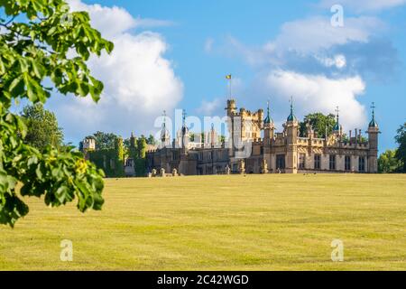 Knebworth House und Rasen Stockfoto