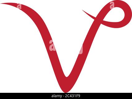 V Schreiben logo Vektor icon Abbildung design Stock Vektor