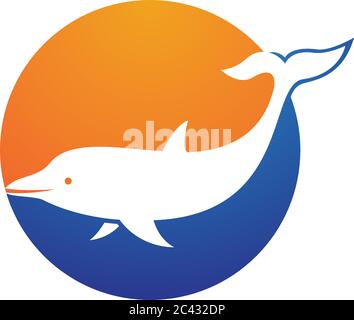 Delphin Logo Vorlage Vektor Symbol Illustration Design Stock Vektor