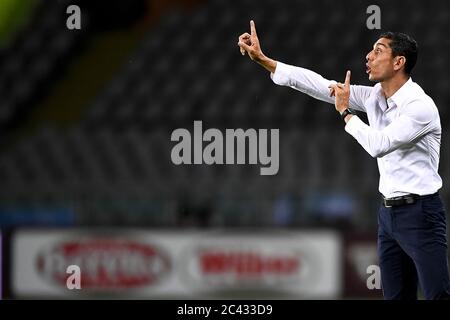 Turin, Italien. Juni 2020. TURIN, ITALIEN - 23. Juni 2020: Moreno Longo, Cheftrainer des FC Turin, Gesten während des Fußballspiels der Serie A zwischen dem FC Turin und Udinese Calcio. (Foto von Nicolò Campo/Sipa USA) Quelle: SIPA USA/Alamy Live News Stockfoto