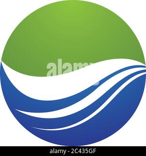 Wasserwellen-Logo Vektor Symbol Illustration Design Stock Vektor