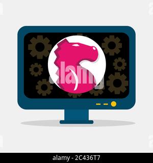 trojanisches Pferd Virus Konzept Symbol Vektor Illustration Stock Vektor