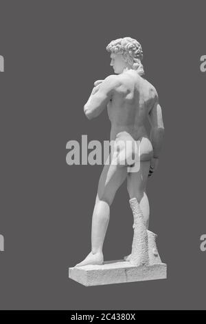 Schwarzer Hintergrund, David-Skulptur, Michelangelo 1501–1504 Stockfoto