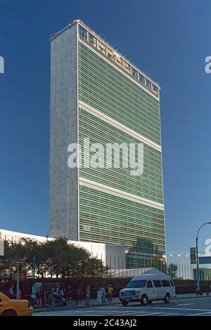 Gebäude des Hauptsitzes der Vereinten Nationen in New York, USA Stockfoto