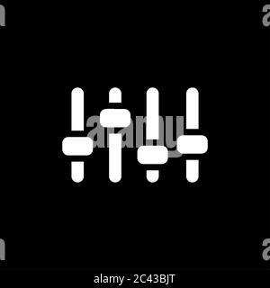 Equalizer-Symbol Auf Schwarzem Hintergrund. Vektor-Illustration Mit Schwarzem Flachen Stil. Stockfoto
