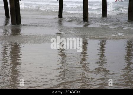 Oceanfront Piles, Wrightsville Beach, North Carolina, USA Stockfoto