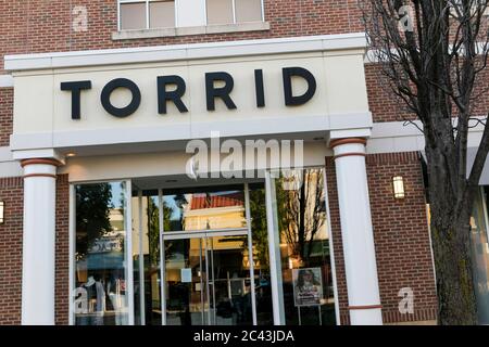 Ein Logo vor einem Torrid-Einzelhandelsgeschäft in Bowie, Maryland, am 8. Juni 2020. Stockfoto