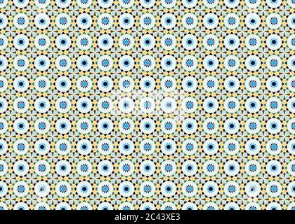 Klassisches islamisches Nahtloses Muster. Vektor marokkanischen Mosaik Fliesen. Blau. Grafische Darstellung Stock Vektor