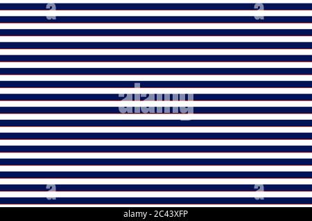 Marine Streifen Singlet Muster blau weiß rot gefüttert Vektor nahtlos. Klassische marineblaue Bekleidungs-Textur. Textil-Druck. Grafische Darstellung Stock Vektor