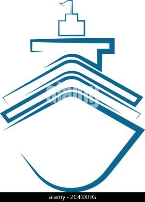 Kreuzfahrtschiff Logo Vorlage Vektor Symbol Design Stock Vektor
