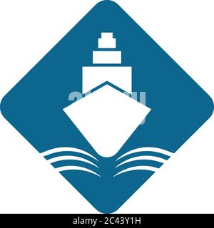 Kreuzfahrtschiff Logo Vorlage Vektor Symbol Design Stock Vektor