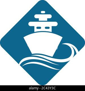 Kreuzfahrtschiff Logo Vorlage Vektor Symbol Design Stock Vektor