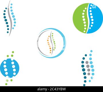 Wirbelsäule Diagnose Symbol logo template Vector Illustration Design Stock Vektor