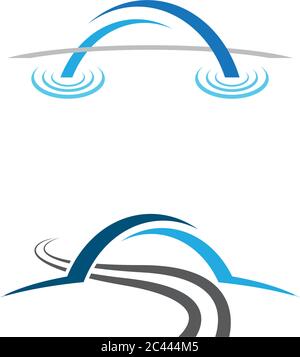 Logo-Vorlage für die Darstellung von Bridge-Symbolen Stock Vektor